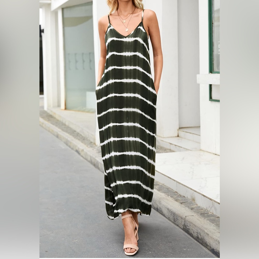 FLORHO Women's Summer Tie Dye Sleeveless Maxi Dresses